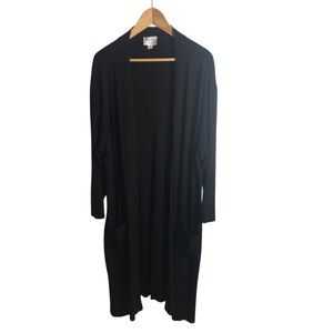 Linea by Louis Dell Oli Women's Black Whisper Knit Open Front Cardigan
